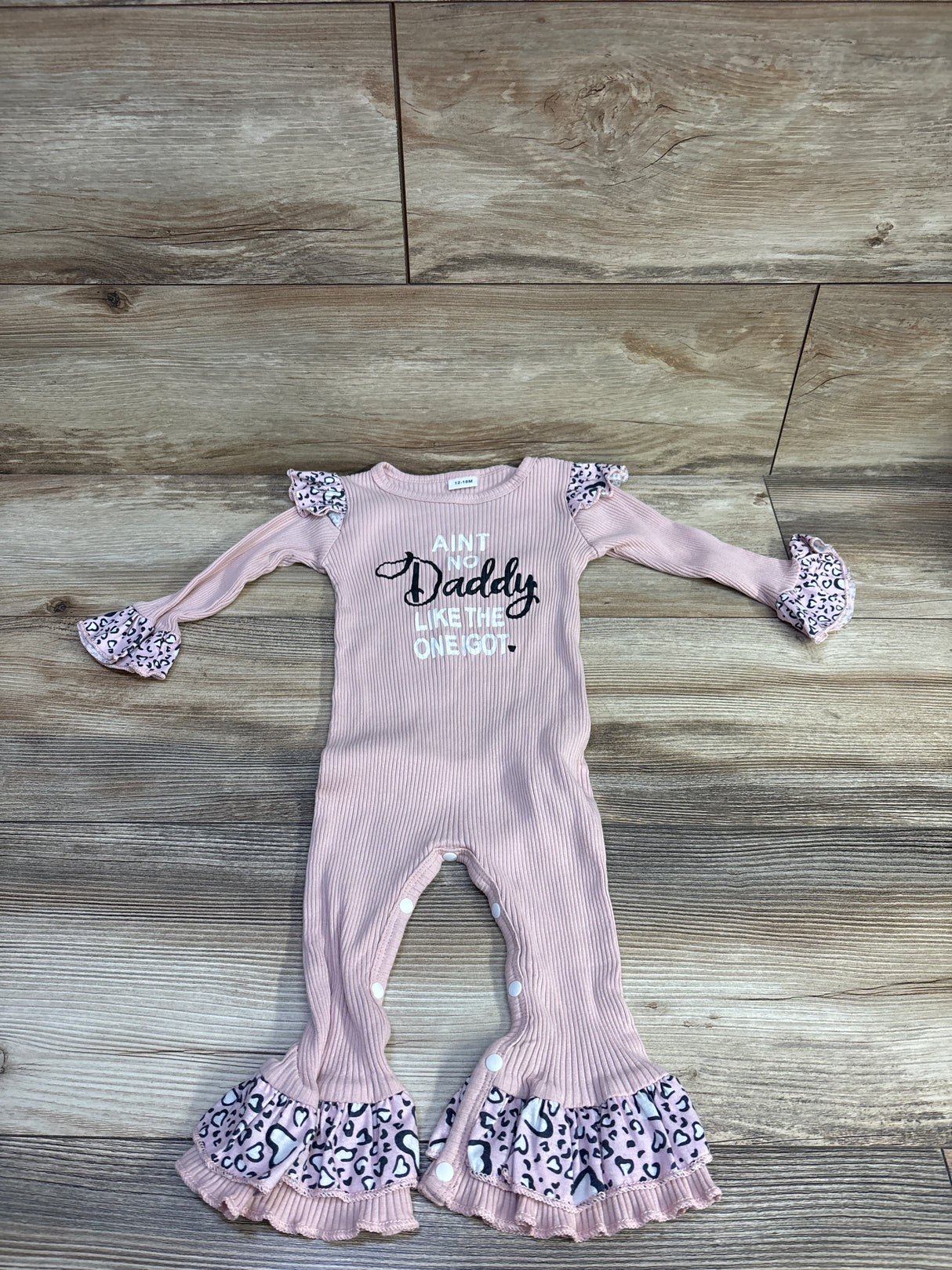 Ain't No Daddy Like The One I Got Ribbed Coverall Pink sz 12-18m