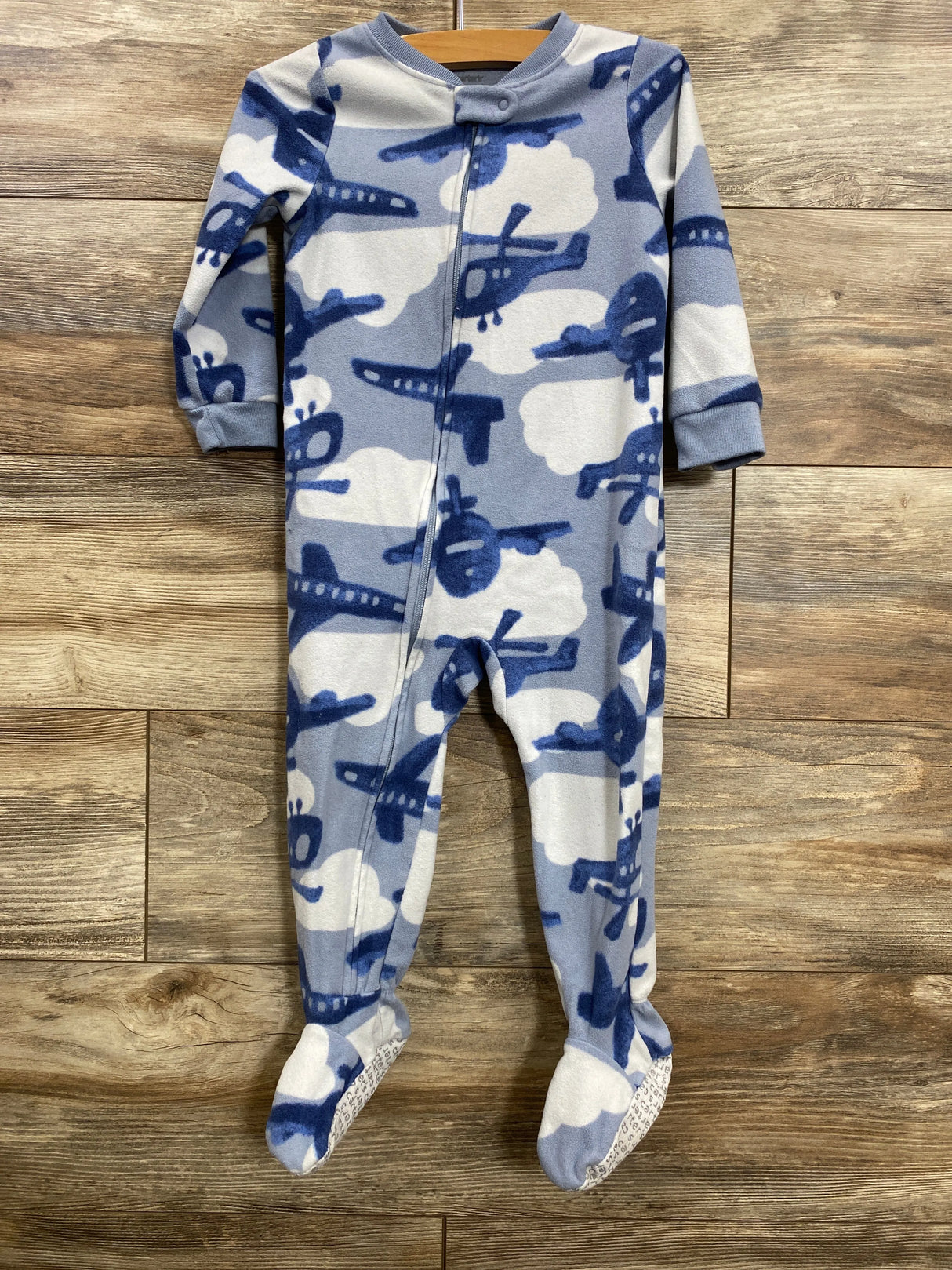 Carter's Airplane Blanket Sleeper Light Blue sz 2T