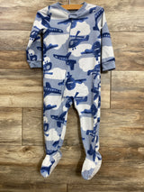 Carter's Airplane Blanket Sleeper Light Blue sz 2T