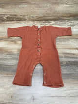 Kate Quinn Organic Waffle Thermal Knit Coverall Orange sz 0-3m