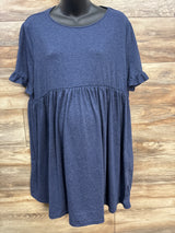 Shein Maternity Peplum Shirt Blue sz XXL