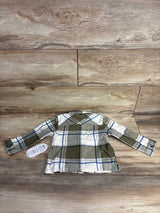 Wonder Nation Plaid Button Up Flannel Green sz 2T