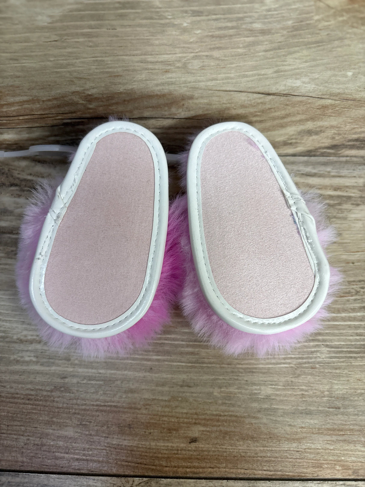 NEW First Steps Faux Fur Slides Pink sz 1c