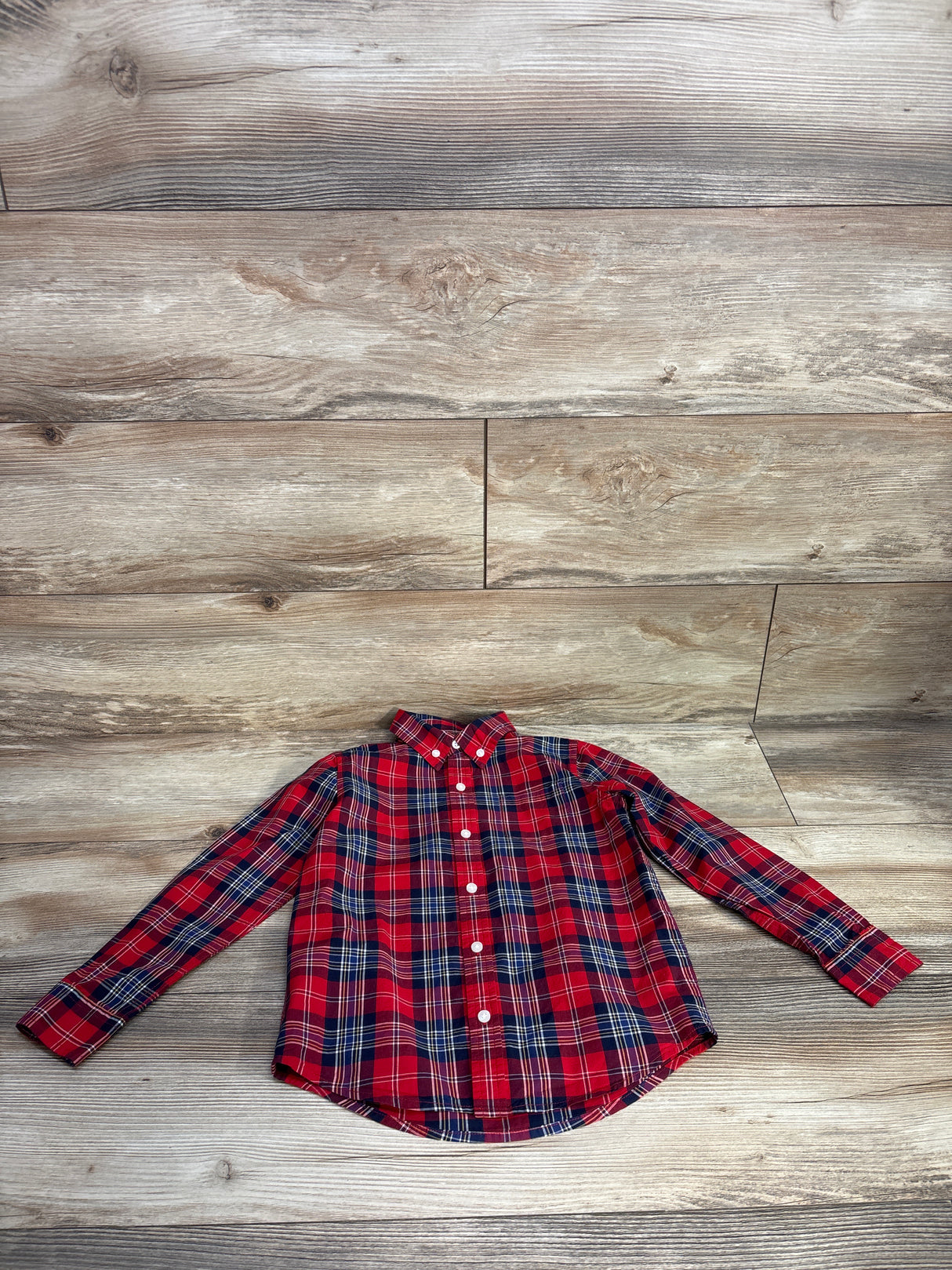 Janie & Jack Tartan Poplin Shirt Red sz 5