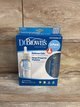 NEW Dr. Brown's Natural Flow Narrow Bottles with Level 1 Slow Flow Nipples, 8oz 3pk