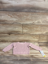 NEW Cat & Jack Crochet Sweater Pink sz 12m