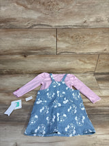 NEW Disney Baby 2pc Minnie Mouse Bodysuit & Skirtall Set Pink sz 18m