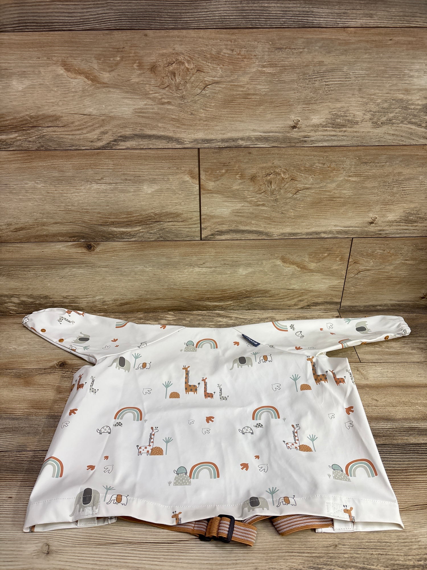 Bibado Coverall Weaning Bib in Serengeti Spaghetti White sz 6-36m