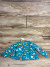 NEW Baby Boden Long Sleeve Collared Farm Shirt Blue sz 12-18m