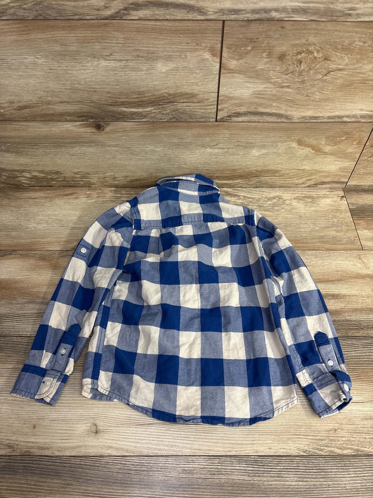 Children's Place Buffalo Plaid Button Up Shirt Blue sz 5T-6