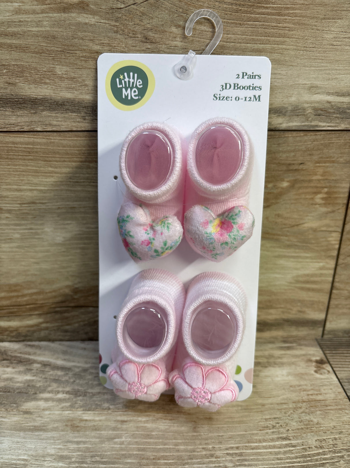 NEW Little Me 2pk 3D Booties Pink sz 0-12m