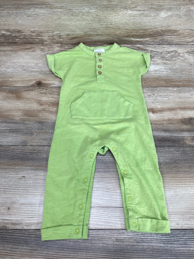 First Impressions Henley Romper Green sz 12m - Me 'n Mommy To Be