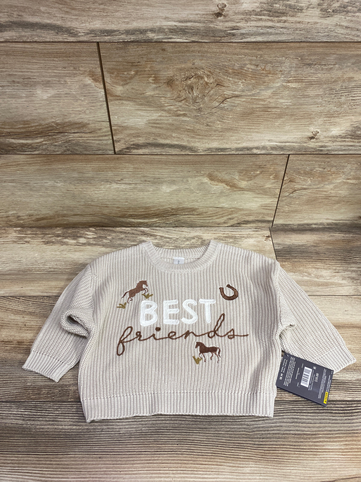 NEW Modern Moments Best Friends Knit Sweater Tan sz 18m