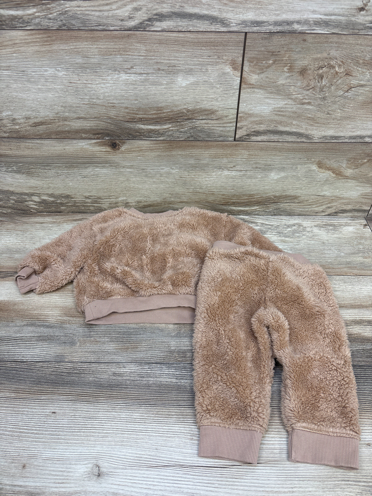 Cat & Jack 2pc Plush Pullover Sweatshirt & Joggers Brown sz 12m