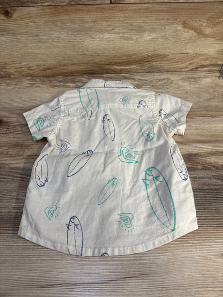 Quiksilver Surf Boards Button Up Shirt White sz 2T - Me n Mommy To Be