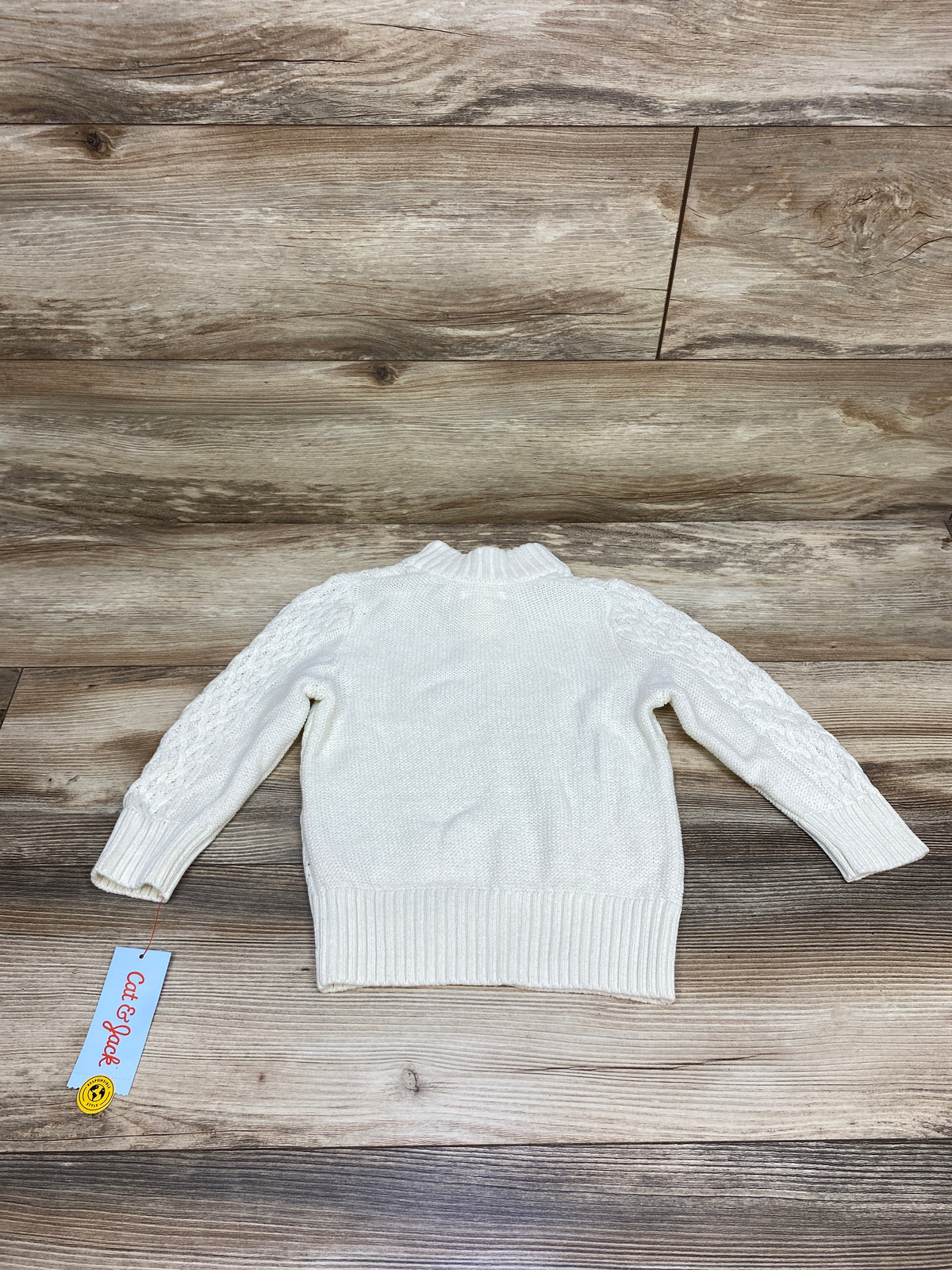 NEW Cat & Jack Cable Knit Henley Sweater Ivory sz 2T