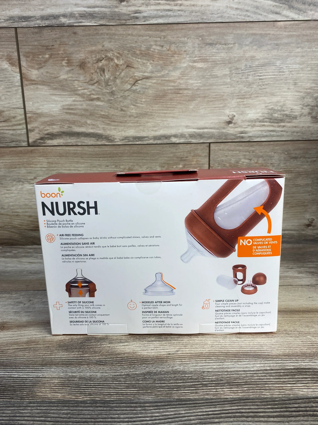 NEW Boon Nursh Silicone 3Pk Bottles with Collapsible Pouch - 8 fl oz in Speckle