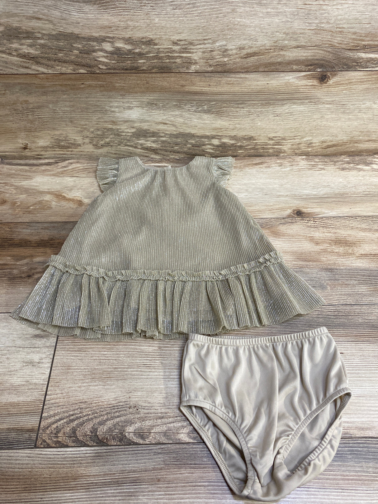 Cat & Jack Gold Metallic Tulle Dress sz 12m