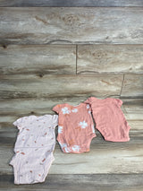Carter's 3pk Smiles & Sunshine Bodysuit Set Peach sz 6m