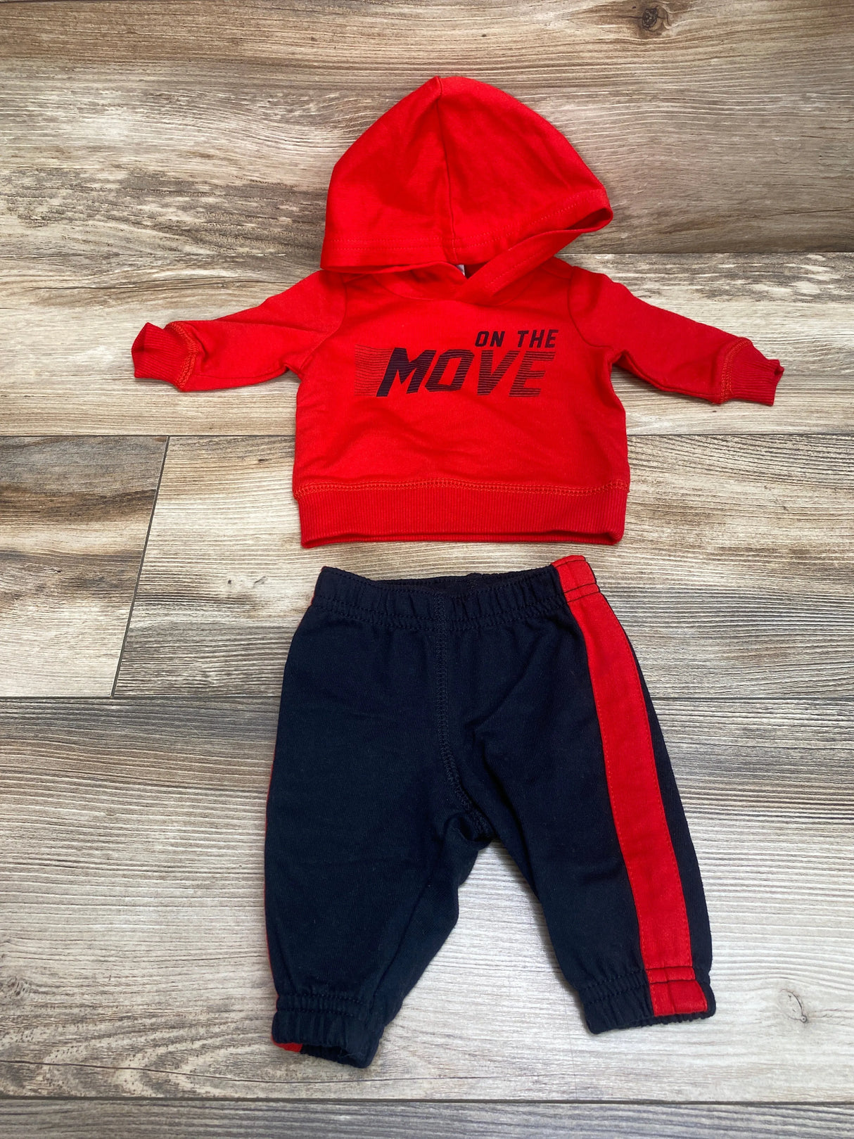 Carter's 2pc On The Move Hoodie & Joggers Red sz Newborn