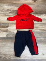 Carter's 2pc On The Move Hoodie & Joggers Red sz Newborn