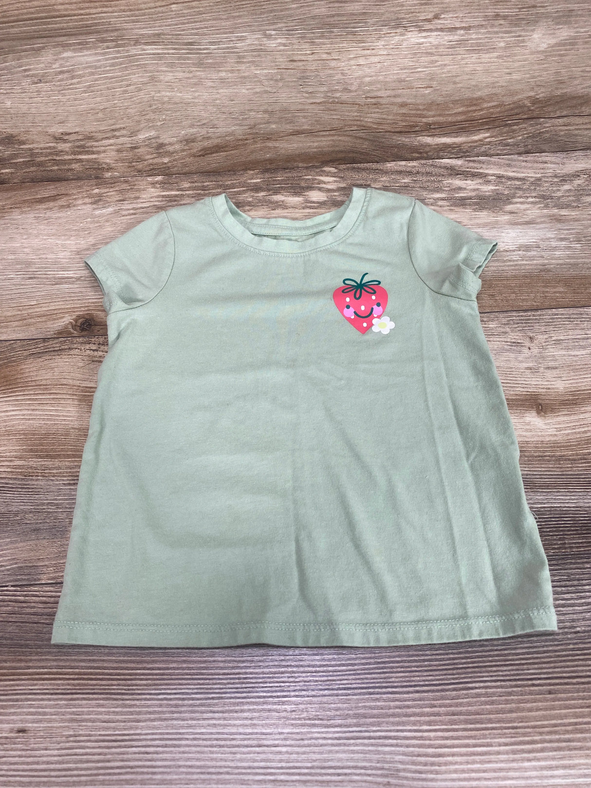 Cat & Jack Strawberry Shirt Green sz 3T