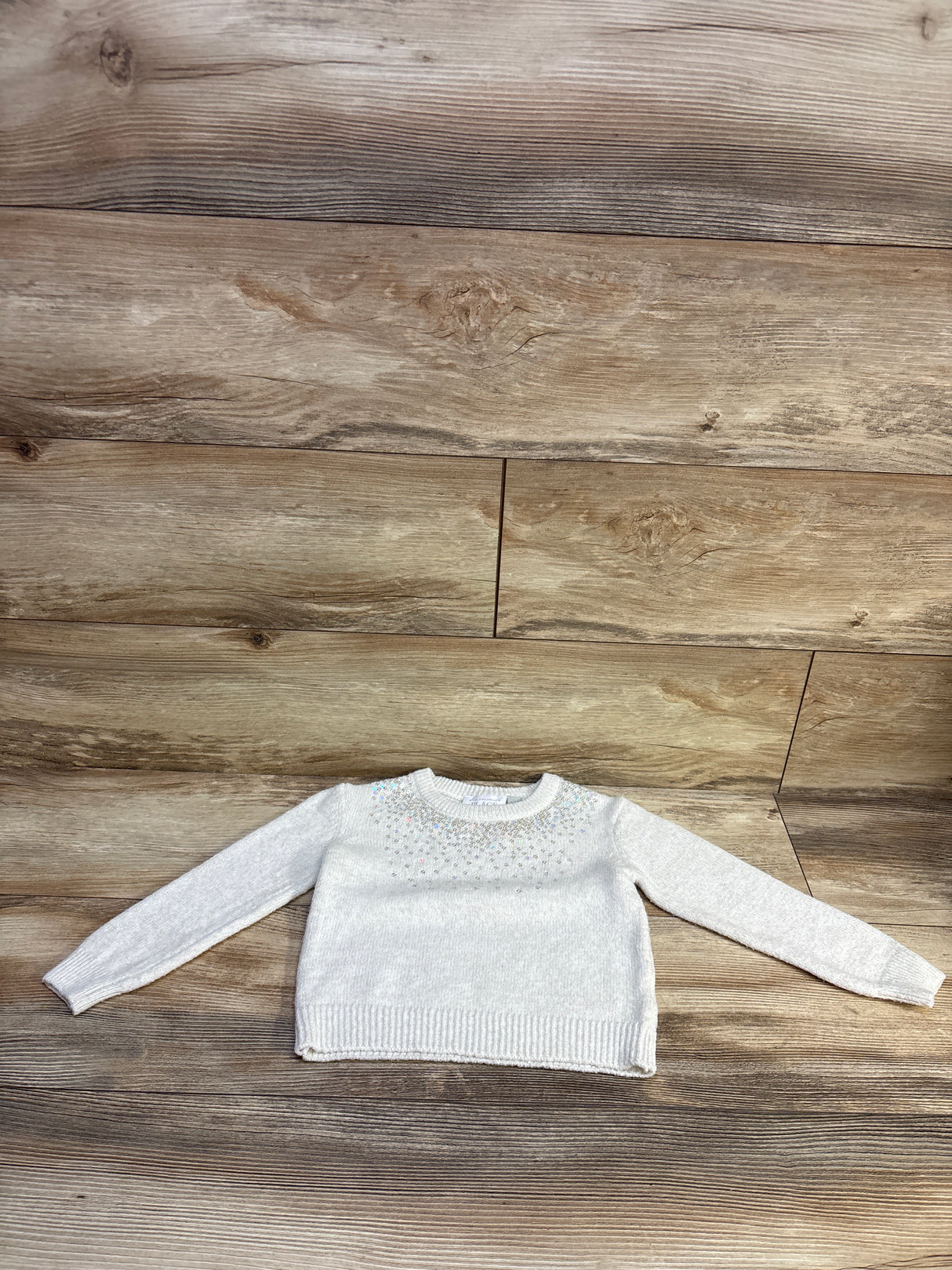 Children's Place Pullover Sequin Sweater White sz 3T