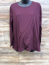 Motherhood Maternity Long Sleeve Nursing Top Maroon sz Large