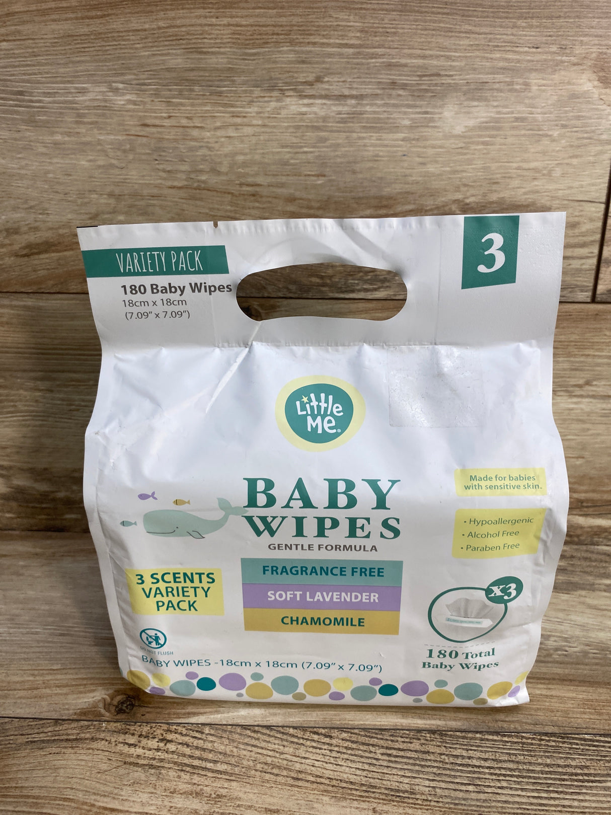 NEW Little Me Fragrance Free Baby Wipes, Value Pack 180ct