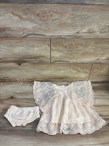 Kensie Baby 2pc Waffle Knit Floral Dress & Bloomers Set Peach sz 3-6m