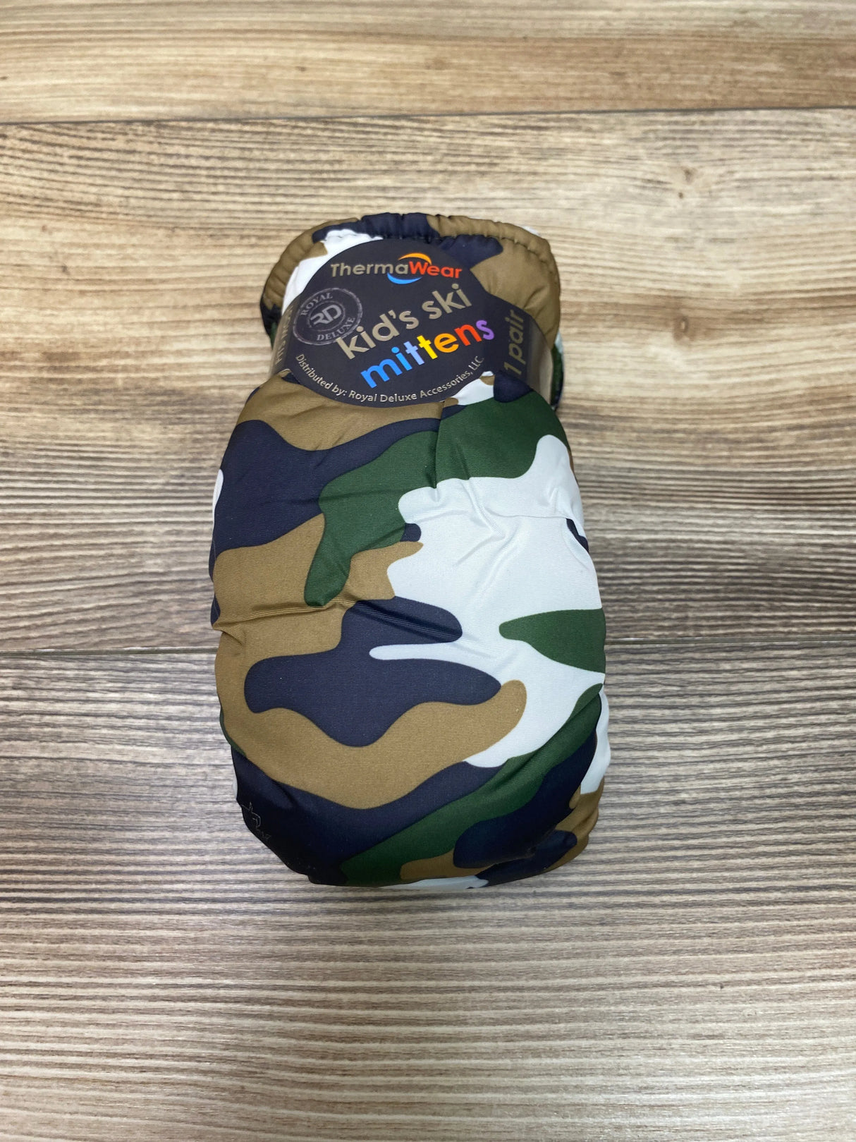 NEW ThermaWear Kid's Ski Green Camo Mittens OSFM (1-3Y)