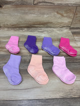 NEW LA Active 7pk Girls' Athletic Grip Socks Pink/Purple sz 12-36m