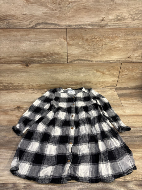 Old Navy Plaid Flannel Dress Black/White sz 5T - Me n Mommy To Be