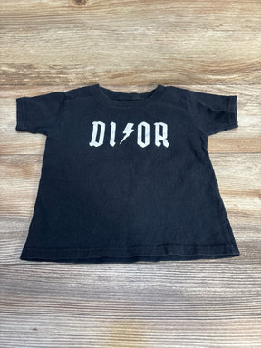 Black short sleeve toddler t-shirt with bold white logo and lightning bolt graphic