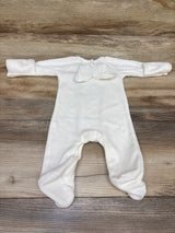 Mud Pie Daddy's Angel Velour Footed Coverall White sz 0-3m