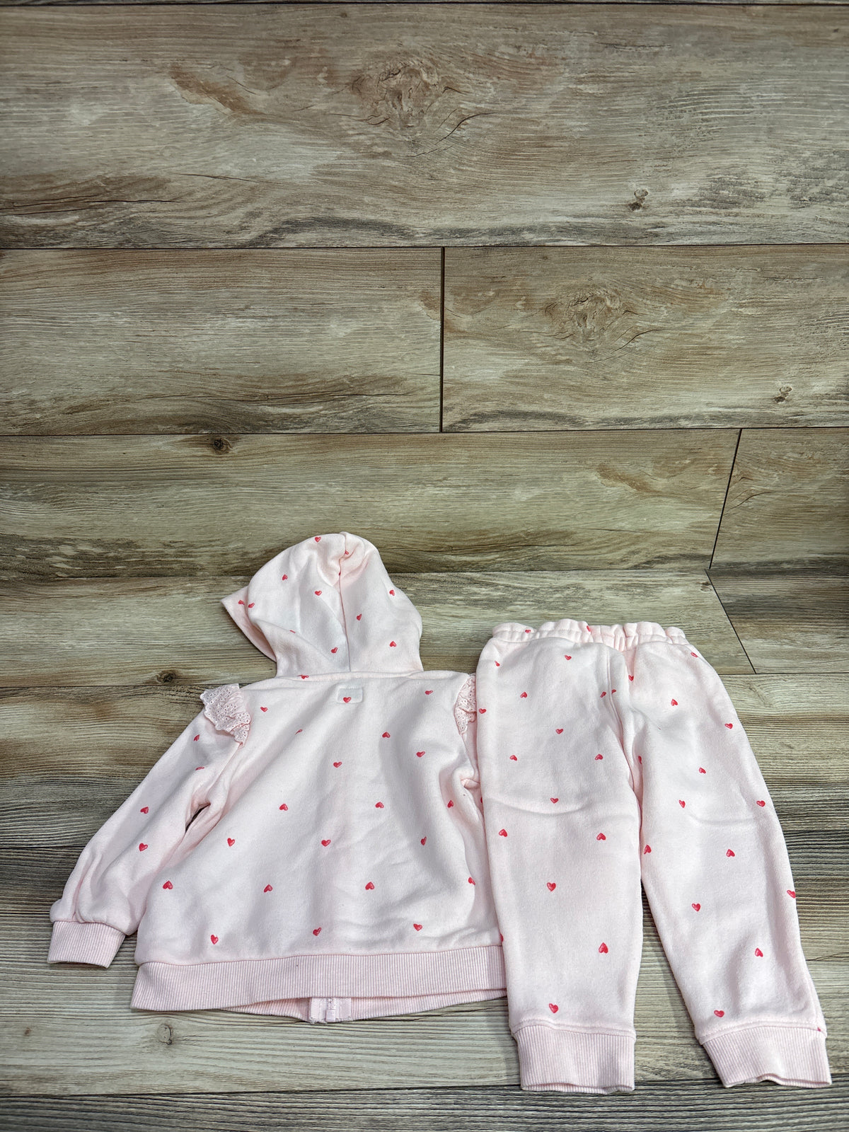 Oshkosh 2pc Full Zip Jacket & Pants Set Pink sz 18m