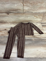 Kyte Baby Long Sleeve 2pc Pajama Set in Espresso Herringbone sz 18-24m