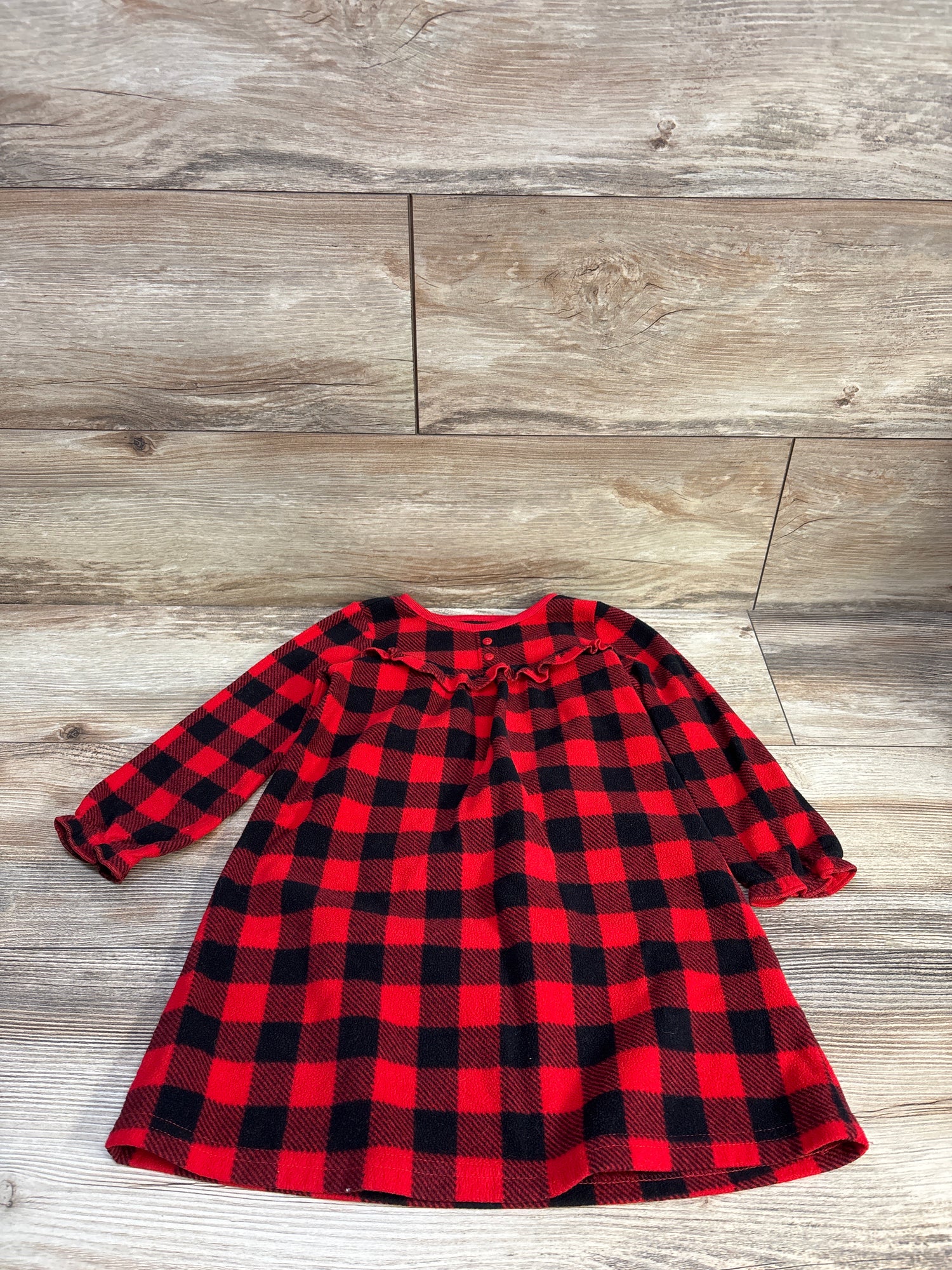 Just One You Fleece Plaid Dress Red sz 2T