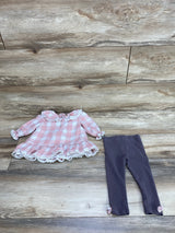 Shabby Chic 2pc Plaid Top & Leggings Pink sz 6-9m