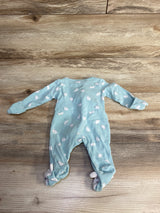 Just One You Bunny Print Sleeper Blue sz Newborn