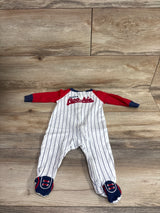 Child Of Mine Daddy's Rookie Stripped Sleeper White sz 3-6m