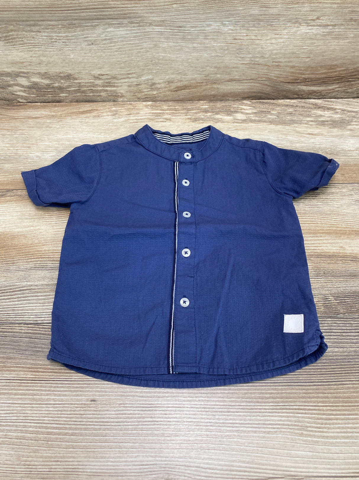 River Island Mini Button Up Shirt Blue sz 9-12m