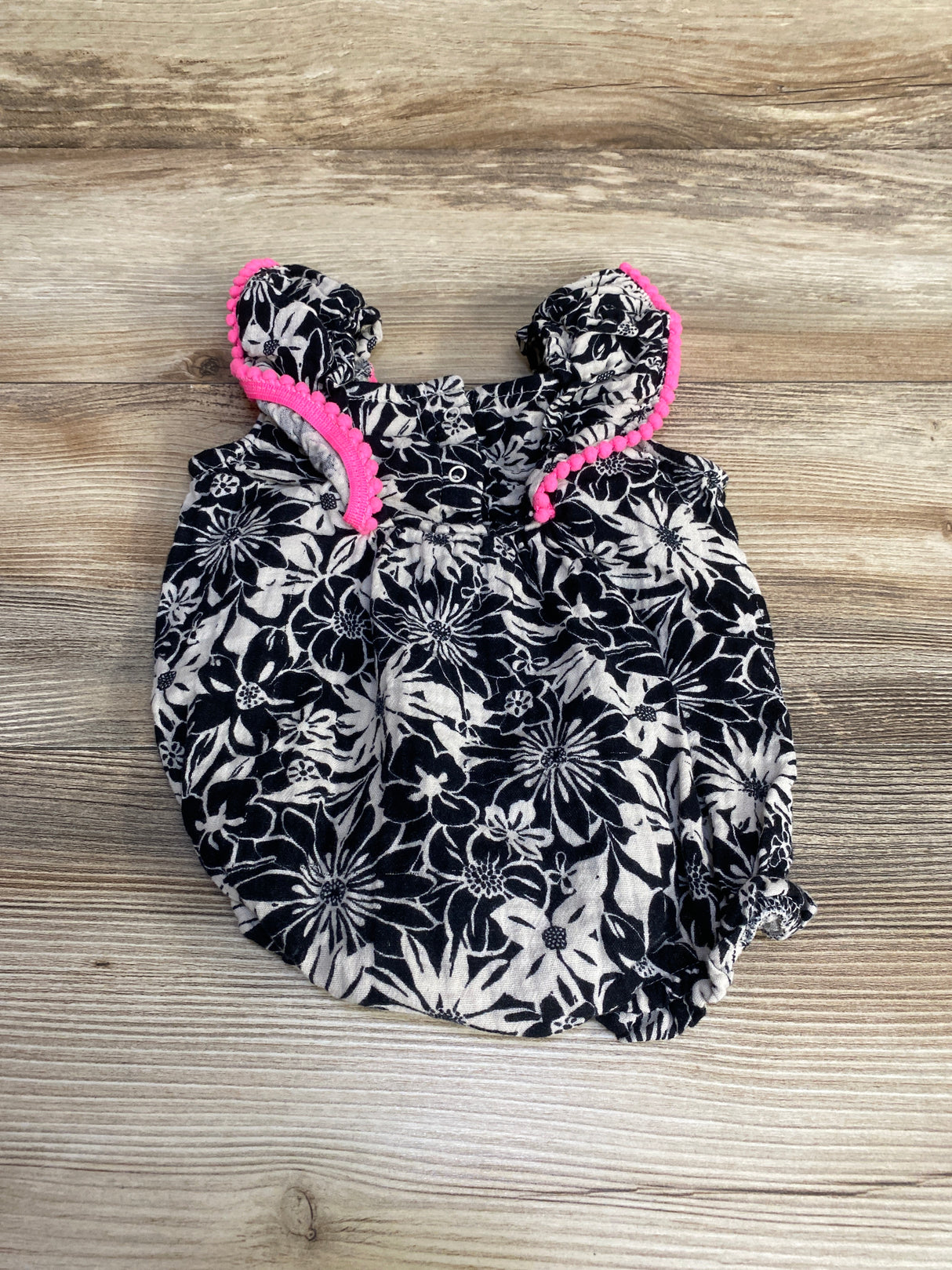 Cat & Jack Floral Bubble Romper Black sz 18m