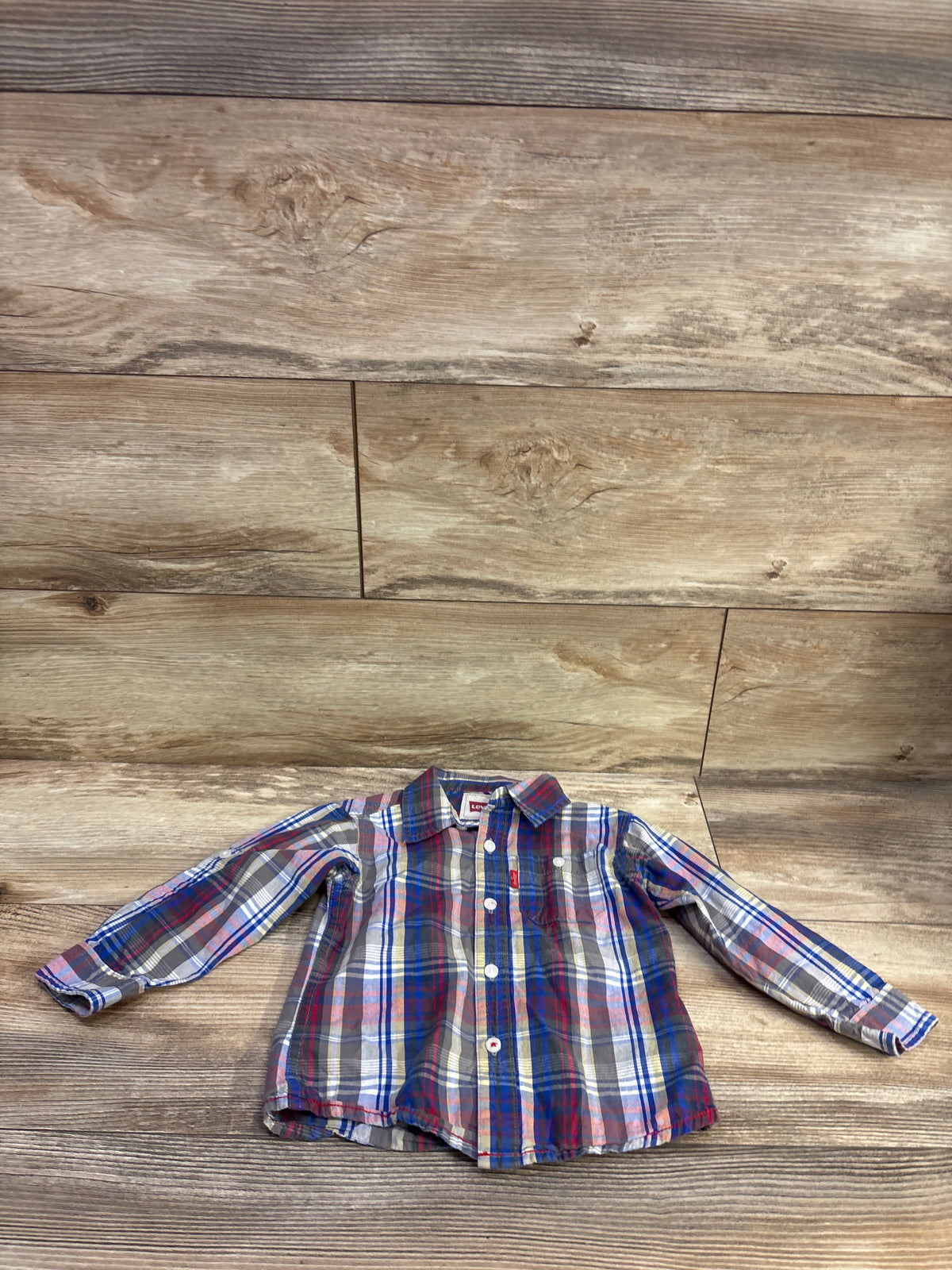 Levi's Button-Up Plaid Shirt Blue sz 18m