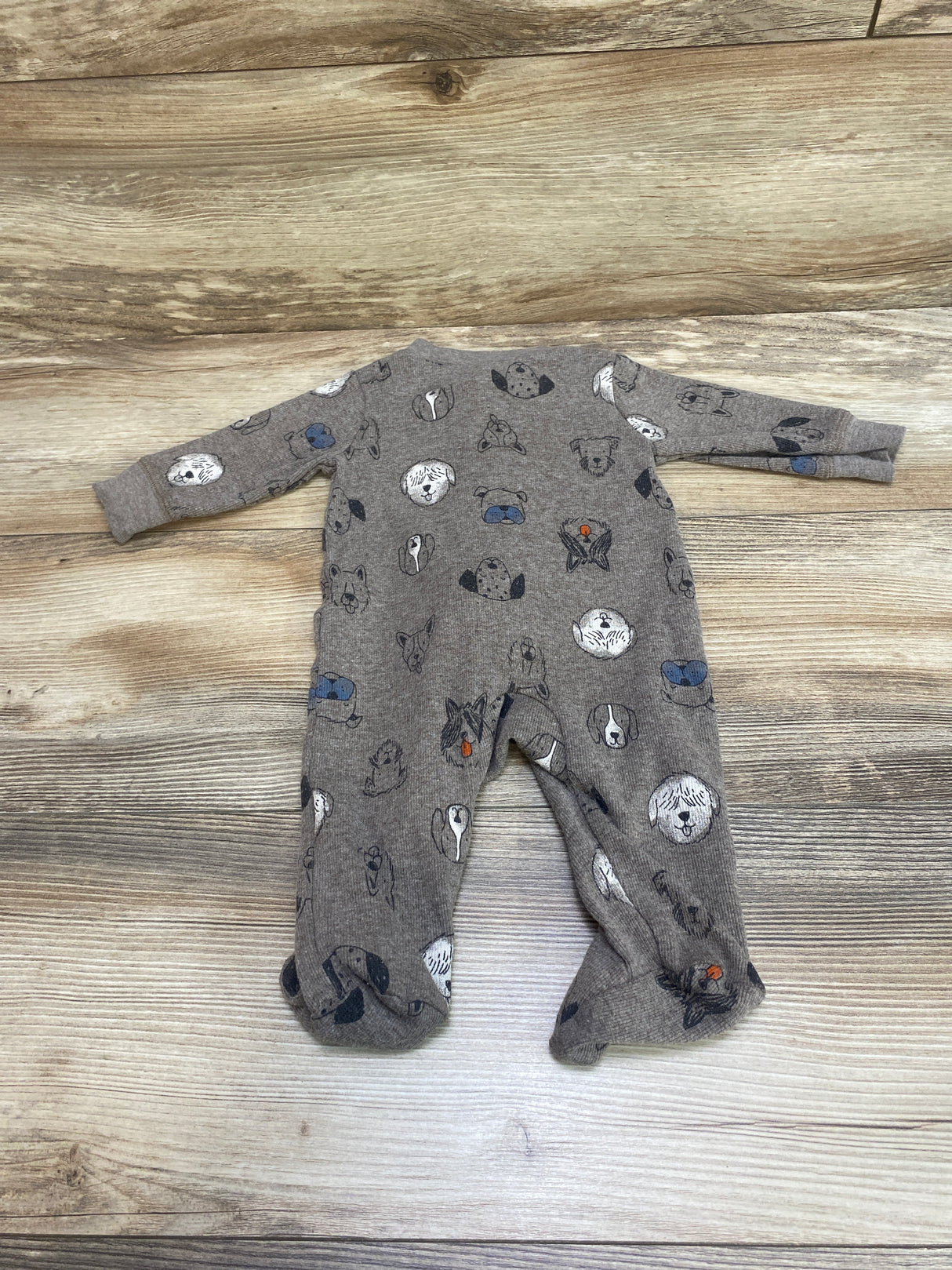 Carter's Dog Print Sleeper Brown sz 3m