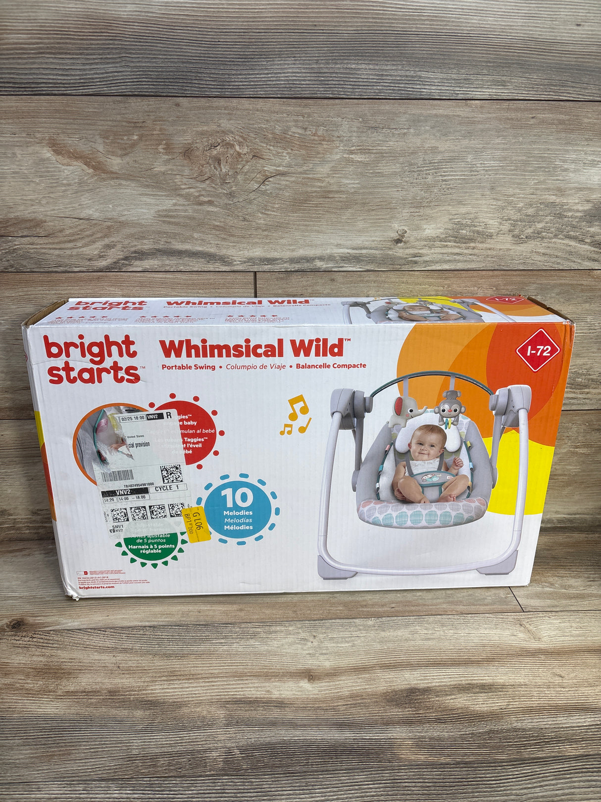 NEW Bright Starts Whimsical Wild Portable Compact Baby Swing