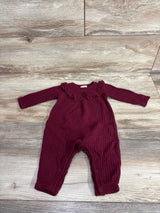 Cat & Jack Waffle Knit Coverall Burgundy sz 0-3m