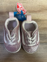 NEW Vans Old Skool Crib Shoes Pink Glitter sz 1c