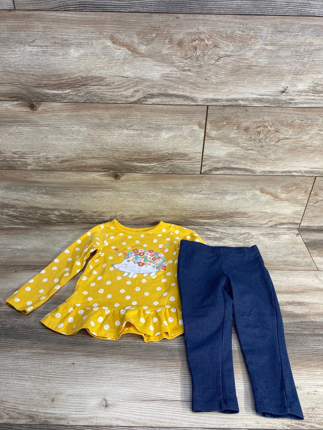 Kids Headquarters 2pc Peplum Shirt & Leggings Yellow sz 3T - Me n Mommy To Be