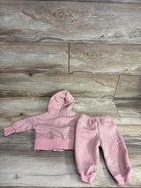 2pc Textured Full Zip Jacket & Bottoms Set Rose Gold sz 3-6m